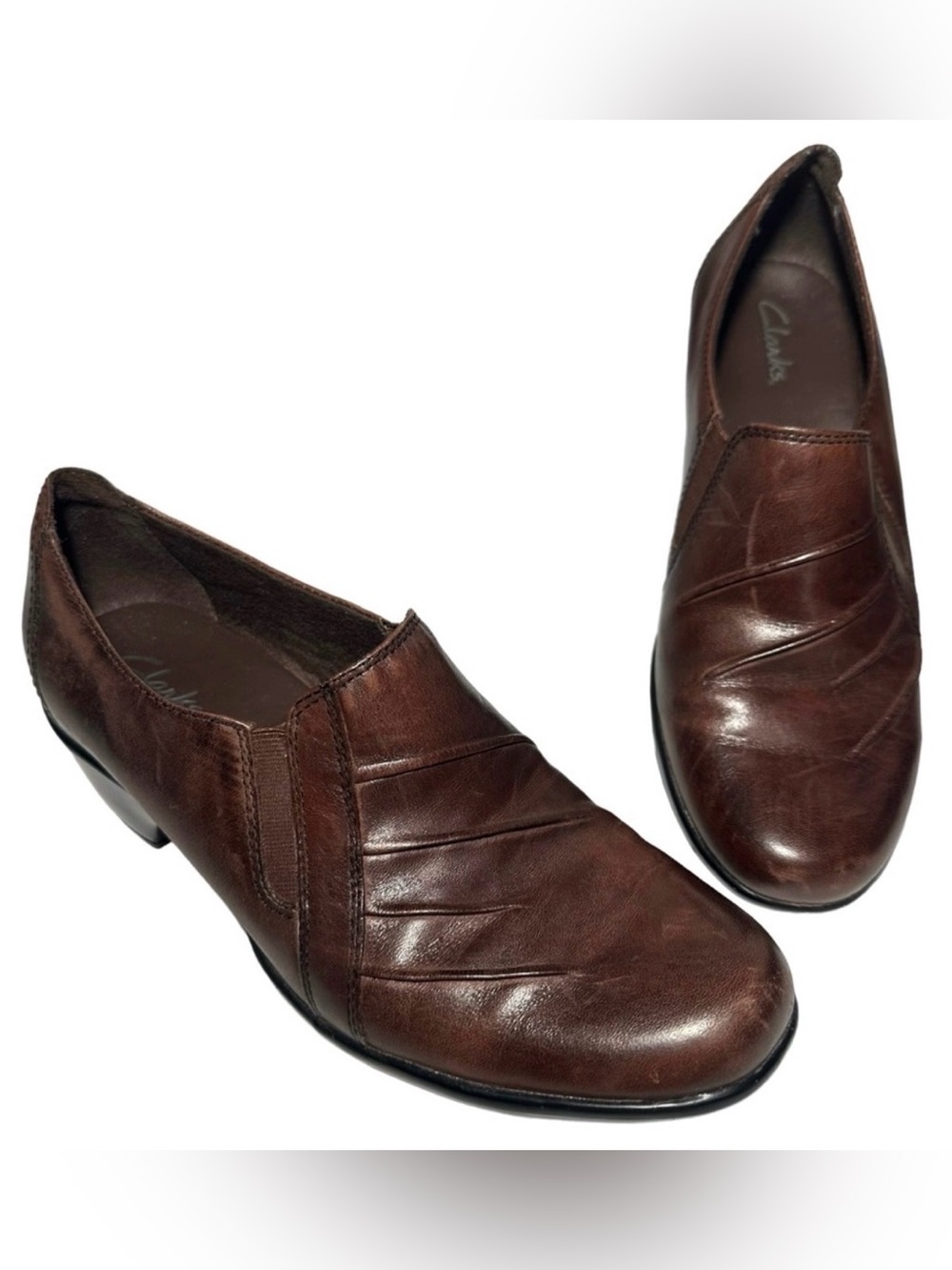 Clarks Shoes 7 Loafer Brown Leather #89488